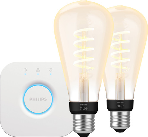 Philips Hue Filament White Ambiance Edison XL Doppelpack + Bridge Main Image