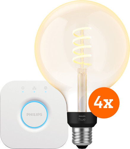 Philips Hue Filament White Ambiance Globe XL Viererpack + Bridge Main Image