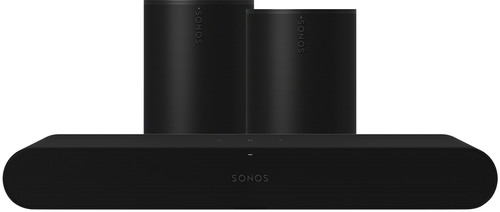 Sonos Ray Schwarz + 2x Era 100 Schwarz Main Image