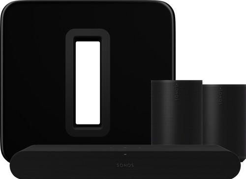 Sonos Ray Schwarz + 2x Era 100 Schwarz + Sub G3 Schwarz Main Image