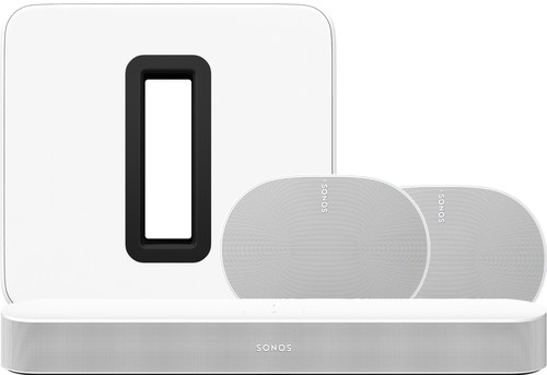 Sonos Beam Gen2 White + 2x Era 300 White + Sub G3 White Main Image