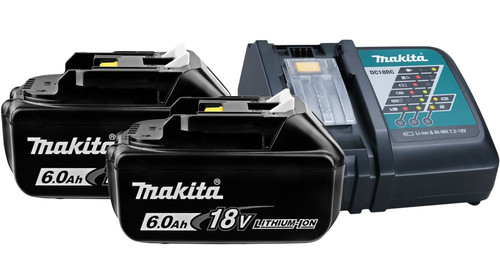 2x Makita BL1860B LXT 18V 6.0Ah Battery + Charger Main Image