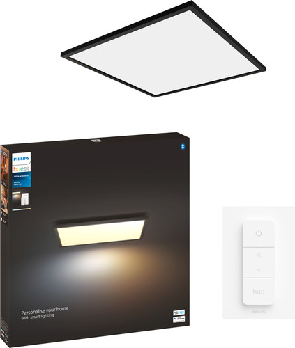 Philips Hue Aurelle White Ambiance Groß Viereckig Schwarz + Dimmer Main Image