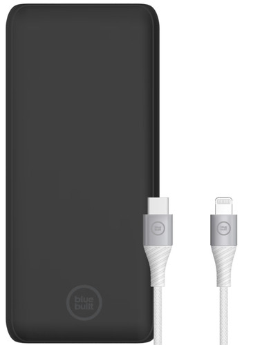 BlueBuilt Powerbank mit Schnellladefunktion 20.000 mAh + Lightning-Kabel 1,5 m Nylon Weiß Main Image