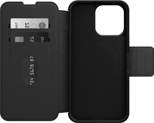 Otterbox Strada Apple iPhone 15 Pro Max Book Case Leather Black with MagSafe Main Image