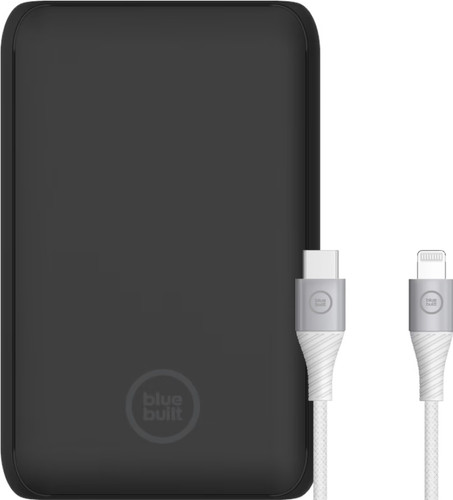 BlueBuilt Powerbank mit Schnellladefunktion 10.000 mAh + Lightning-Kabel 1,5 m Nylon Weiß Main Image