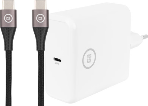 BlueBuilt Power Delivery Charger 60W White + USB-C Cable Nylon Black 1.5m Main Image