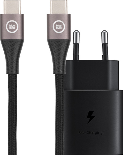 Samsung Super Fast Charging Charger 25W + BlueBuilt USB-C to USB-C Cable 1.5m Nylon Main Image