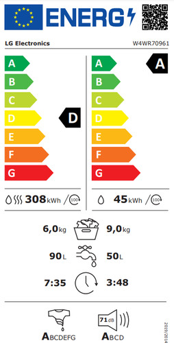 LG W4WR70961 - 9/6 kg 