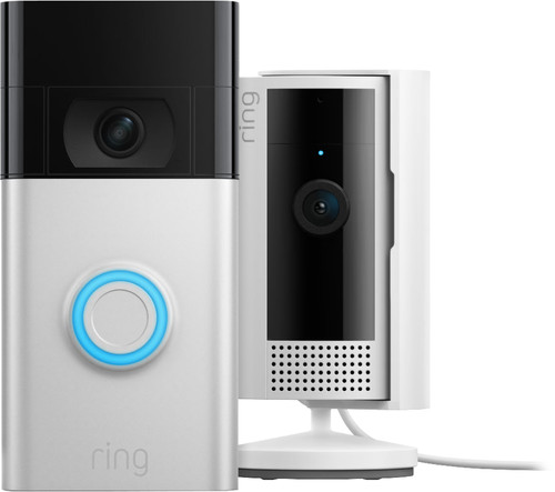 Ring Video Doorbell Gen. 2 Nickel + Indoor Cam 2nd Gen Main Image