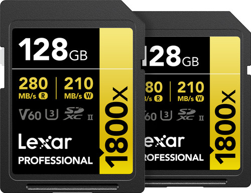 Lexar Professional 1800x GOLD 128 GB SDXC - Doppelpack Main Image