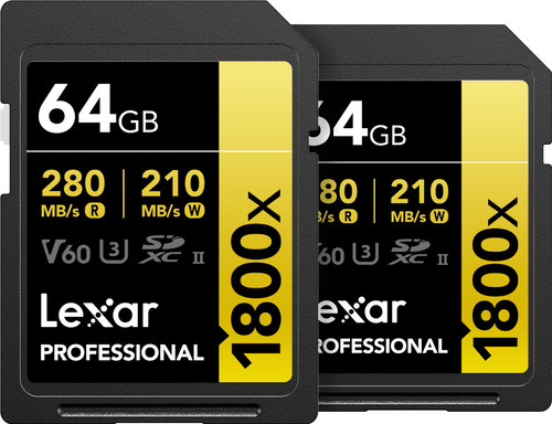 Lexar Professional 1800x GOLD 64GB SDXC - Duo Pack Main Image