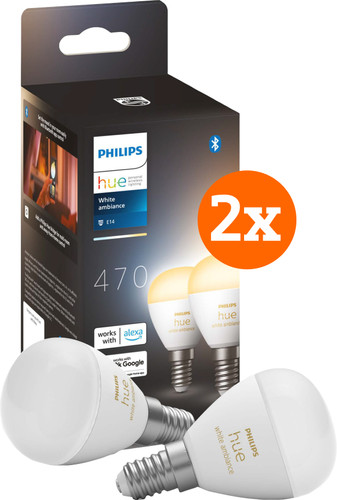 Philips Hue Luster Spherical Light White Ambiance E14 4-pack Main Image