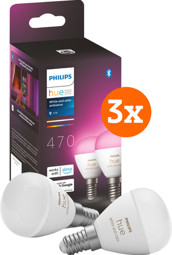 Philips Hue Luster Kugellampe White & Color E14 6er-Pack Main Image