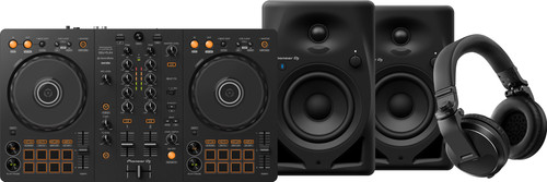 Pioneer DJ DDJ-FLX4 + Pioneer DJ HDJ-X5 Schwarz + Pioneer DJ DM-40D-BT Schwarz Main Image