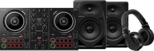 Pioneer DJ DDJ-200 + Pioneer DJ HDJ-X7 Schwarz + Pioneer DJ DM-50D Schwarz Main Image