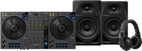 Pioneer DJ DDJ-FLX6 + Pioneer DJ HDJ-X5 Schwarz + Pioneer DJ DM-40D Schwarz Main Image