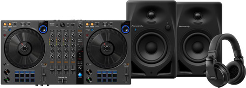 Pioneer DJ DDJ-FLX6 + Pioneer DJ HDJ-X5 Schwarz + Pioneer DJ DM-40D-BT Schwarz Main Image