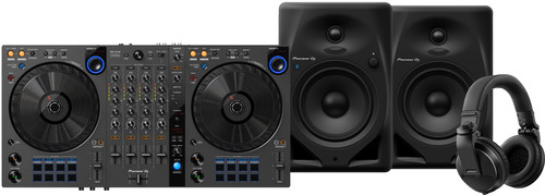 Pioneer DJ DDJ-FLX6 + Pioneer DJ HDJ-X5 Schwarz + Pioneer DJ DM-50D Schwarz Main Image