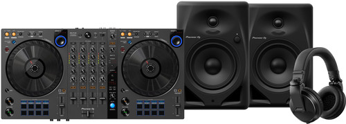 Pioneer DJ DDJ-FLX6 + Pioneer DJ HDJ-X5 Schwarz + Pioneer DJ DM-50D-BT Schwarz Main Image