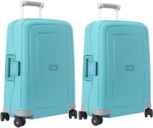 Samsonite S'Cure Spinner 55cm Aqua Blue Duo Suitcase Set Main Image