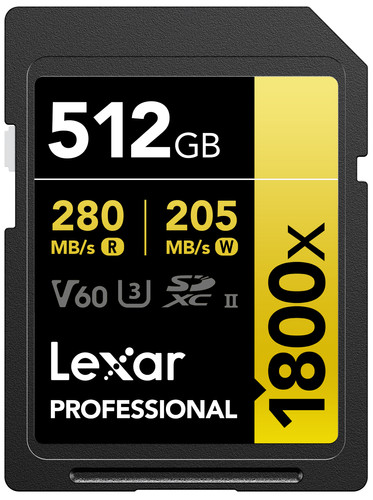 Lexar Professional 1800x GOLD 512GB SDXC Main Image