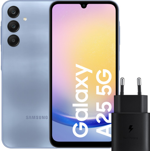 Samsung Galaxy A25 128GB Blau 5G + Samsung Ladegerät 25 Watt Schwarz Main Image