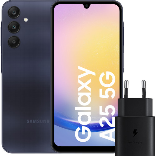 Samsung Galaxy A25 128GB Dark Blue 5G + Samsung Charger 25W Black Main Image