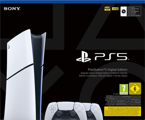 PlayStation 5 Slim Digital Edition + Zusätzlicher Controller Weiß 