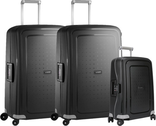 Samsonite S'Cure Spinner 55cm + 75cm + 75cm Black Suitcase Set Main Image