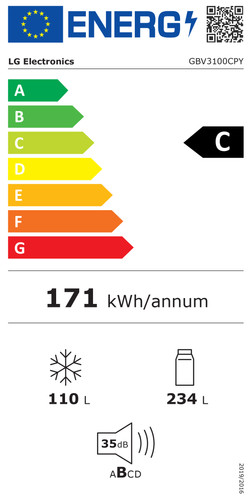 LG GBV3100CPY energy label