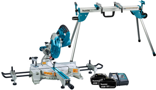 Makita DLS714NZ + 6,0-Ah-Akku (2 x) und Ladegerät + Untergestell Main Image