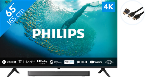 Philips 65PUS7009 + Soundbar + HDMI-Kabel Main Image