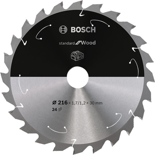 Bosch Kreissägeblatt für Akkusägen Standard for Wood 216 x 30 x 1,7 / 1,2 x 2 Main Image