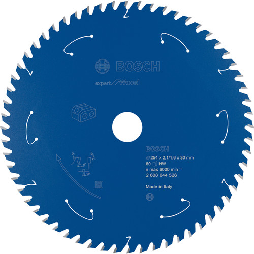 Bosch Circular Saw Blade Cordless Expert for Wood 254x30x2.1/1.6x60T Main Image