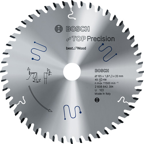 Bosch Kreissägeblatt Top Precision Best for Wood 165 x 20 x 1,8 mm 48 T Main Image