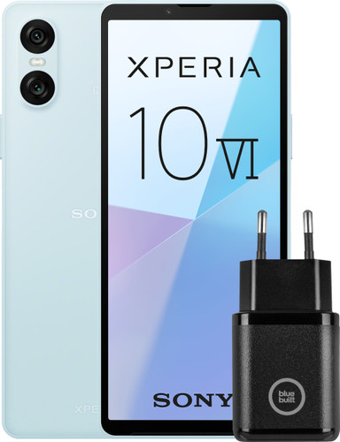 Sony Xperia 10 VI 128GB Blue 5G + BlueBuilt Charger with USB-C Port 30W Black Main Image