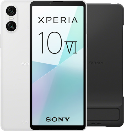 Sony Xperia 10 VI 128GB White 5G + Sony Back Cover Black with Stand Main Image