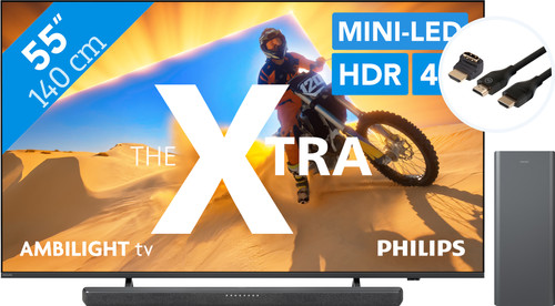 Philips The Xtra 55PML9009 - QD MiniLED (2024) + Soundbar + HDMI-Kabel Main Image