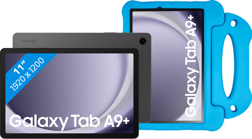 Samsung Galaxy Tab A9 Plus 11 Zoll 64GB Wi-Fi Grau + BlueBuilt Kids Cover Blau Main Image