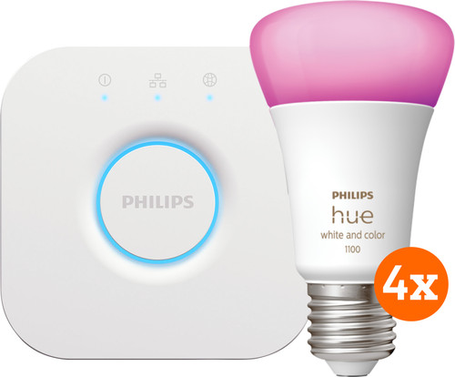 Philips Hue White and Color Starterpack mit 4 Lampen + Bridge Main Image