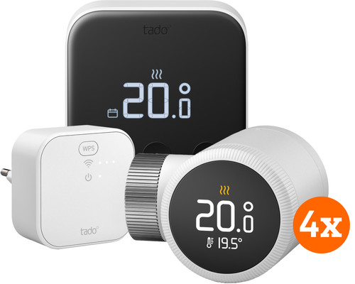 Tado Smart-Thermostat X Starterpaket + 4 Thermostatköpfe Main Image