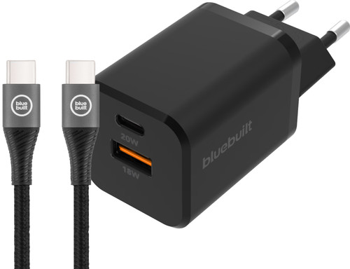 BlueBuilt Fast Charger with 2 USB Ports 38W + USB-C Cable 1.5m Main Image