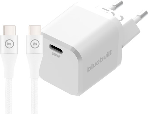 BlueBuilt Power Delivery Charger 30W + USB-C Cable 3m Nylon White Main Image