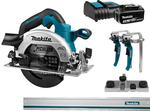 Makita DHS660ZJ + 3.0Ah Battery and Charger + Guide Rails Main Image