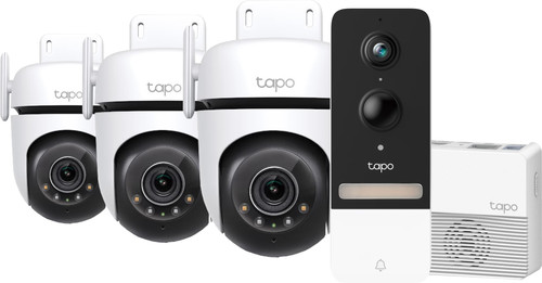 TP-Link Tapo C520WS 3er-Pack + Smart Battery Video Doorbell D230S1 Main Image