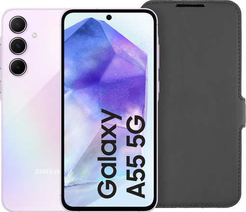 Samsung Galaxy A55 128GB Rosa 5G + BlueBuilt Backcover Schwarz Main Image