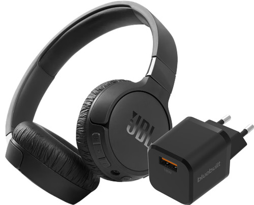 JBL Tune 660NC Schwarz + BlueBuilt Quick-Charge-Ladegerät mit USB-A-Port 18 W Schwarz Main Image