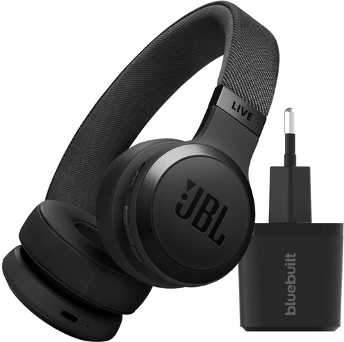 JBL Live 670NC Black + BlueBuilt Quick Charge Charger with USB-A Port Main Image