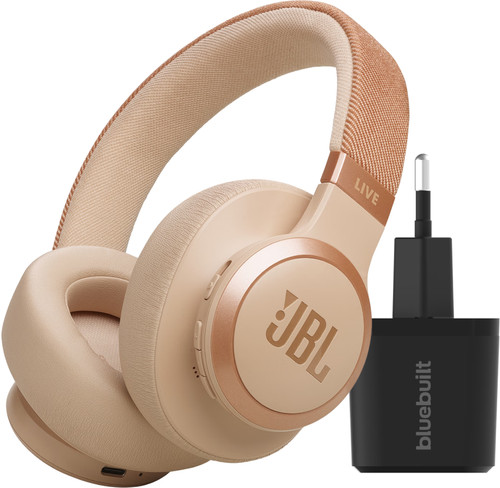 JBL Live 770NC Rose Gold + BlueBuilt Quick Charge Charger with USB-A Port Main Image